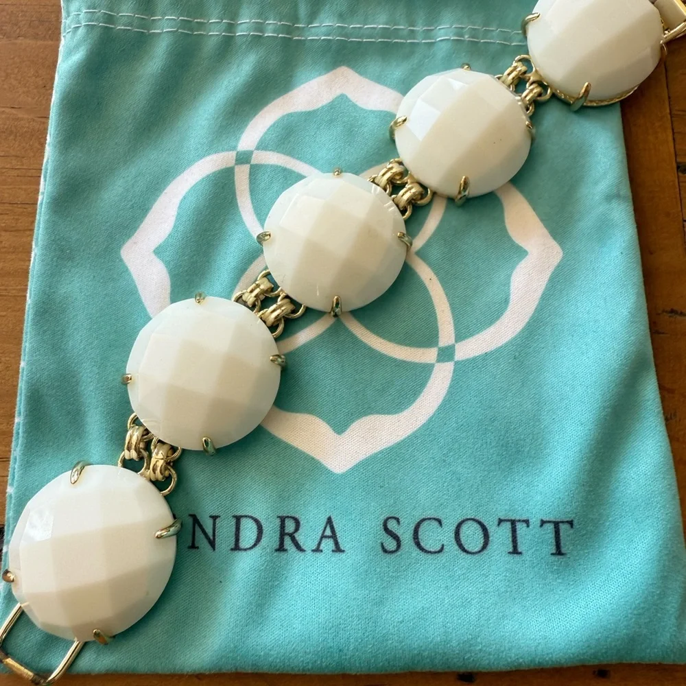 Kendra Scott Gold and White Pom-Pom Bracelet - Picture 2 of 2